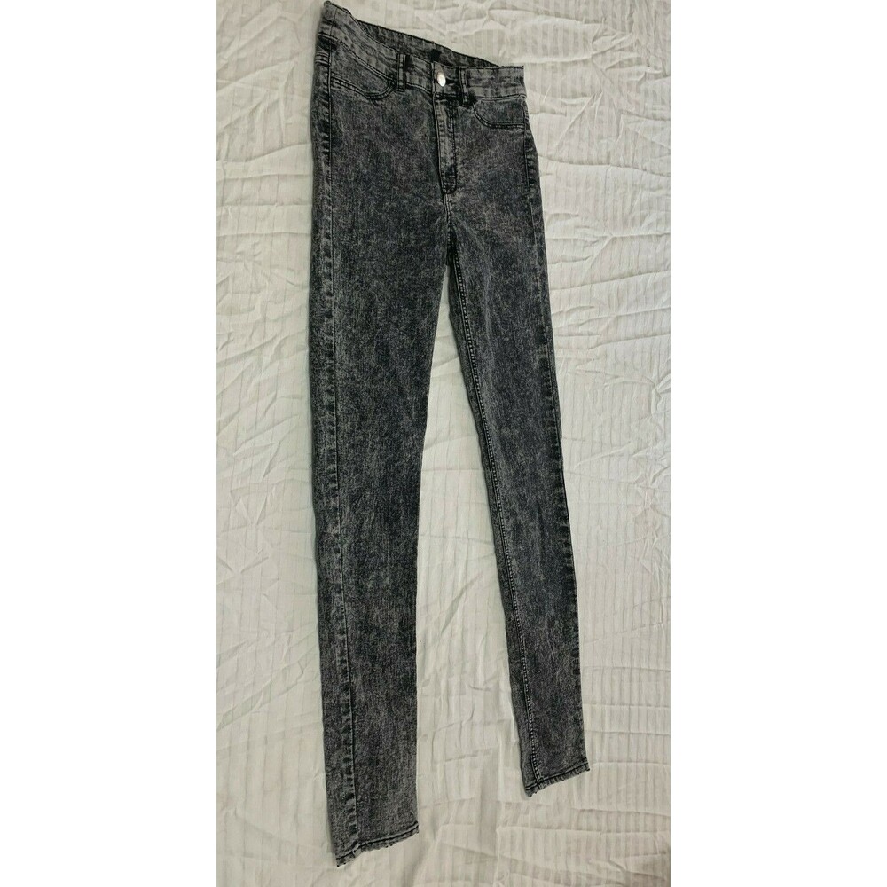 HM DIVIDED WOMENS ACID WASHED SKINNY JEANS SIZE 4